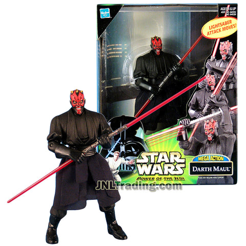 Star Wars Year 2000 Power of the Jedi Mega Action Series 6 Inch Tall Figure - DARTH MAUL with Lightsaber Attack Moves