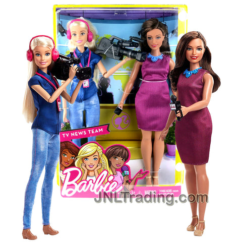 Year 2017 Barbie Career You Can Be Anything Series 2 Pack 12 Inch Doll - TV NEWS TEAM with Hispanic NEWS ANCHOR and Caucasian CAMERA PERSON
