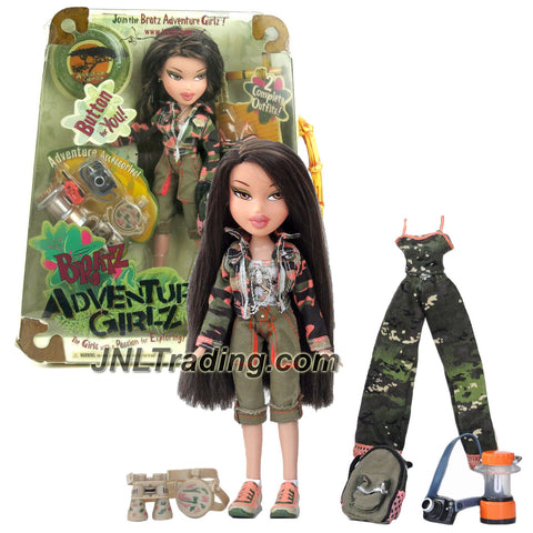 MGA Entertainment Bratz Adventure Girlz Series 10 Inch Doll - JADE with 2 Outfits, Camera, Canteen, Binoculars, Walkie-Talkie, Lantern and Backpack 