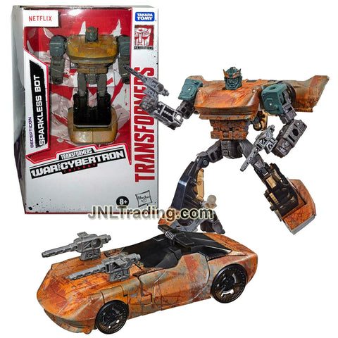 Year 2020 Transformers Netflix War for Cybertron Trilogy Series Deluxe Class 5 Inch Tall Figure : Decepticon SPARKLESS BOT (Vehicle Mode: Rusted Car)