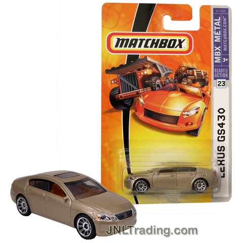 Matchbox Year 2006 MBX Metal Ready For Action Series 1:64 Scale Die Cast Metal Car #23 - Gold Color Luxury Sedan LEXUS GS430 K7489