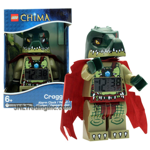 Lego Year 2013 Legends of Chima Series 8 Inch Tall Figure Alarm Clock Set# 9000577 - CRAGGER with Moving Arms, Legs and Wrists Plus Backlight Display