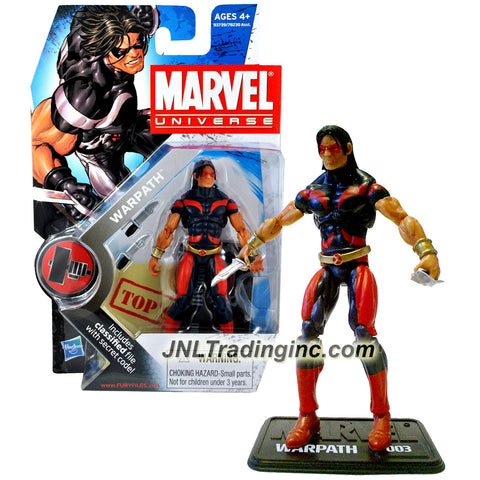 Marvel Year 2009 Series 2 Marvel Universe Single Pack 4 Inch Tall Figure #3 : X-Men Costume Variant WARPATH with Knives, Display Base and Classified File