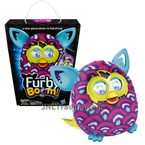Furby Year 2013 Boom Series 5 Inch Tall Electronic App Plush Toy Figure - Purple, Pink and White Scale Pattern FURBY