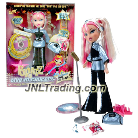 MGA Entertainment Bratz Live in Concert Series 10 Inch Doll - CLOE with Real CD, Concert T-Shirt, Necklace, Bag, Hairbrush, Headset & Mic with Stand