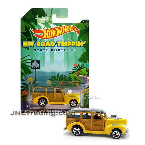 Year 2013 Hot Wheels HW Road Trippin' Series 1:64 Scale Die Cast Car Set 6/32 - State Route 360 '40s WOODIE Station Wagon