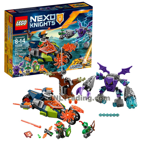 Lego Year 2017 Nexo Knights Series Set #70358 - AARON'S STONE DESTROYER with Bedrock Monster Plus Aaron and Robot Hoodlum Minifigures (Total: 251 Pieces)