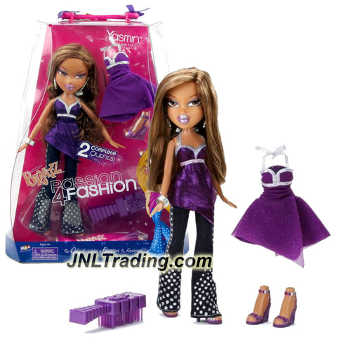 MGA Entertainment Bratz Passion 4 Fashion Series 10 Inch Doll - YASMIN with 2 Sets of Purple Outfits, 2 Pair of Shoes, Earrings, Bangles & Hairbrush