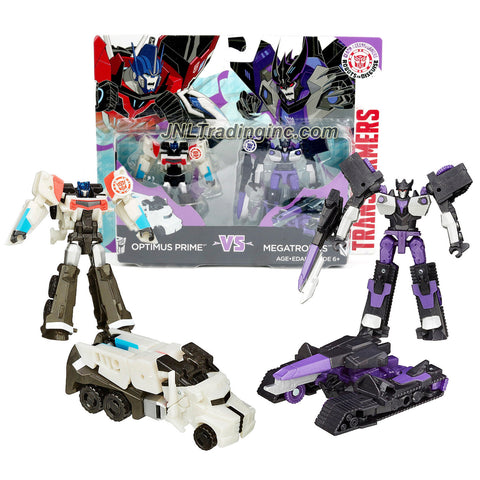 Hasbro Year 2015 Clash of the Transformers Series Exclusive 2 Pack Legion Class 3 Inch Tall Robot Action Figure - OPTIMUS PRIME (Vehicle Mode: Rig Truck) vs MEGATRONUS (Vehicle Mode: Battle Tank)