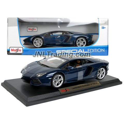 Maisto Special Edition Series 1:18 Scale Die Cast Car - Navy Blue Sports Coupe LAMBORGHINI AVENTADOR LP 700-4 with Base (Dim: 9" x 4" x 2-1/2")