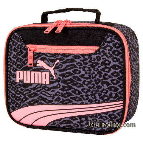 PUMA FORMSTRIPE Grey Pink Black Cheetah Print Soft Insulated Lunch Bag Box Tote