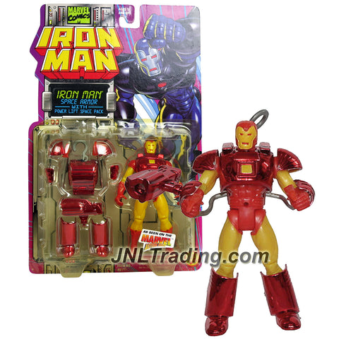 Toy Biz Year 1995 Marvel Comics IRON MAN Series 5 Inch Tall Action Figure - SPACE ARMOR IRON MAN with Power Lift Space Pack and Missile Launcher