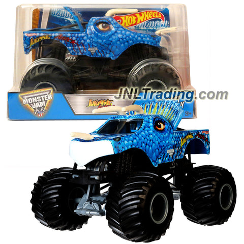 Hot Wheels Year 2016 Monster Jam 1:24 Scale Die Cast Metal Body Official Truck - JURASSIC ATTACK (CJD24) with Monster Tires, Working Suspension and 4 Wheel Steering