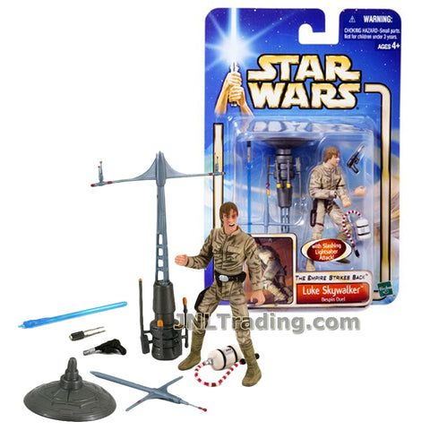 Star Wars Year 2002 The Empire Strikes Back 4 Inch Tall Figure #29 - Bespin Duel LUKE SKYWALKER with Lightsaber, Torniquet, Blaster and Cloud City Weathervane