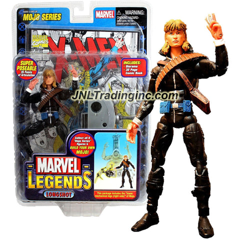 ToyBiz Year 2006 Marvel Legends "Mojo" Series 6 Inch Tall Super Poseable Action Figure - LONGSHOT with 35 Points of Articulation Plus Lower Mechanical Legs (Right Side) of Mojo, Diorama and 32 Page Comic Book