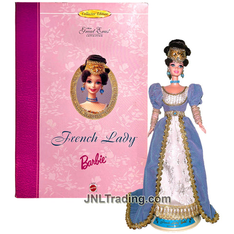 Year 1993 Barbie Collector Edition The Great Eras Series 12 Inch Doll - FRENCH LADY in Elegant Gown with Headpiece, Earrings, Necklace and Doll Stand