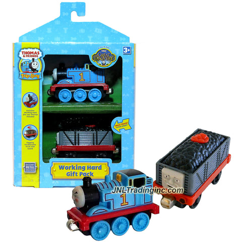 Learning Curve Year 2008 Thomas and Friends Take Along Series Die Cast Metal Train Set - WORKING HARD GIFT PACK with Exclusive Working Hard Thomas and Giggling Troublesome Truck