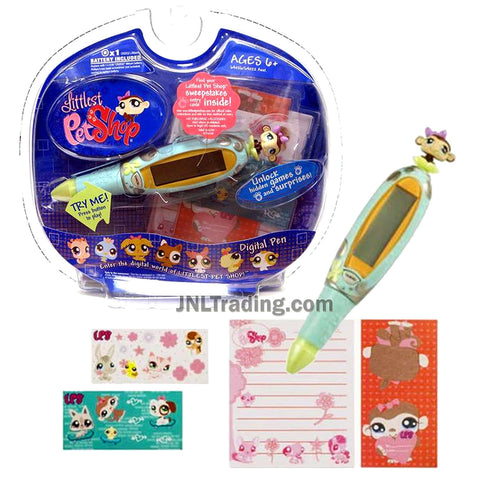 Year 2007 Littlest Pet Shop LPS Virtual Game Series - MONKEY Digital Pen with Fun Games,  Paper Pad and Sticker Sheets