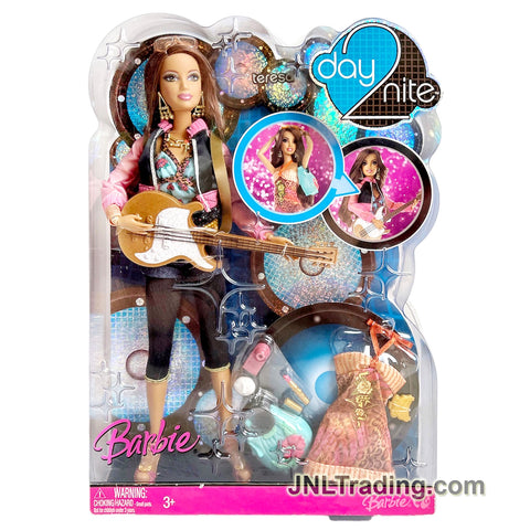 Year 2007 Barbie Day 2 Nite Series 12 Inch Doll - Hispanic Chic TERESA M4834 with Extra Outfit, Necklace, Earrings, Purse, Sunglasses and Guitar