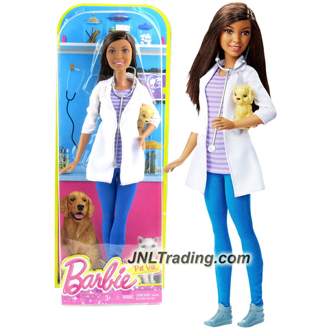 Mattel Year 2015 Barbie Career Series 12 Inch Doll - NIKKI as PET VET (DHB19) with Stethoscope and Puppy Dog