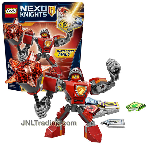 Lego Year 2017 Nexo Knights Series Set #70363 - BATTLE SUIT MACY with Buildable Suit, Giant Mace and Combo Nexo Power Shield (Pieces: 66)