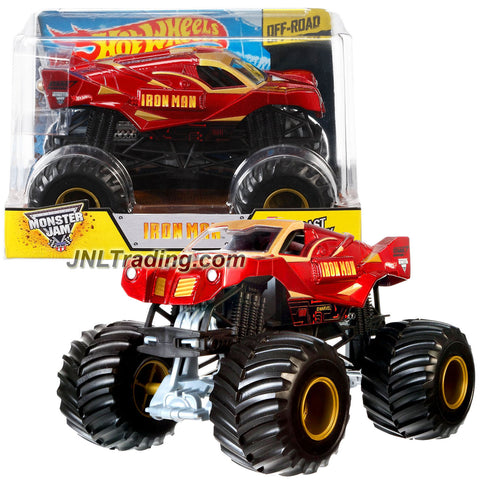 Hot Wheels Year 2014 Monster Jam 1:24 Scale Die Cast Metal Body Truck - IRON MAN CHV11 with Monster Tires, Working Suspension and 4 Wheel Steering