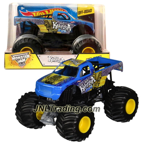 Hot Wheels Year 2015 Monster Jam 1:24 Scale Die Cast Metal Body Official Truck - BIG KAHUNA (CGD78) with Monster Tires, Working Suspension and 4 Wheel Steering