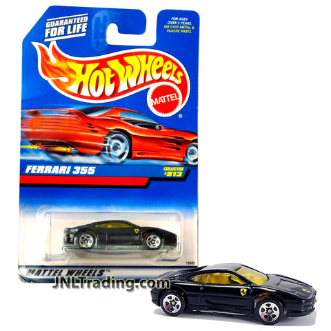 Year 1997 Hot Wheels Collector Series 1:64 Scale Die Cast Car Set #813 - Black Luxury Sports Coupe FERRARI 355