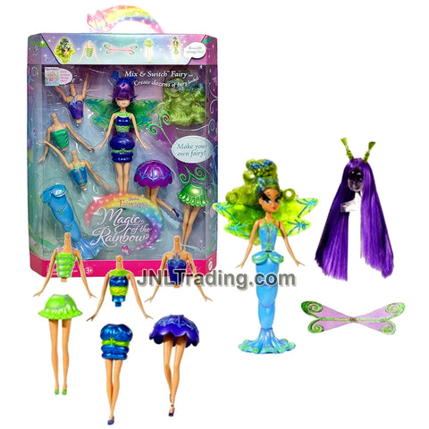 Year 2006 Barbie Fairytopia Magic of the Rainbow Series 7 Inch Doll - MIX & SWITCH BLUE FAIRY K8150 with Alternate Body, Wings and Hairs