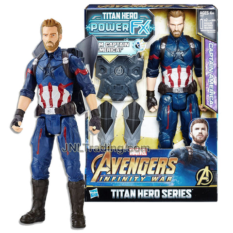 Year 2017 Marvel Avengers Infinity War Titam Hero Series 12 Inch Tall Electronic Figure - CAPTAIN AMERICA with Power Sound FX Pack and Claws