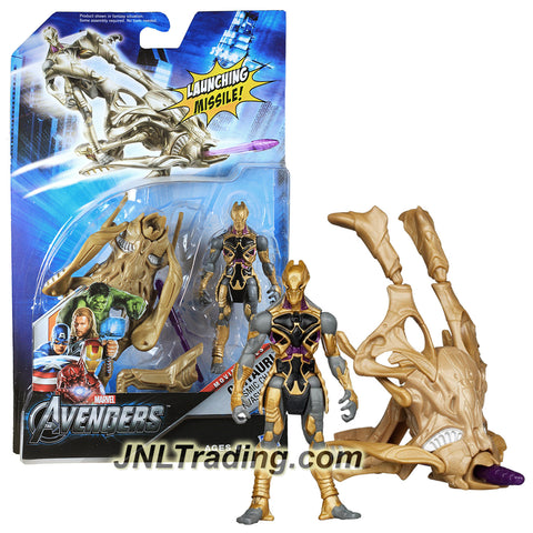 Hasbro Year 2012 Marvel Movie The Avengers 5 Inch Tall Action Figure - Cosmic Chariot Invasion CHITAURI with Missile Launching Battle Chariot