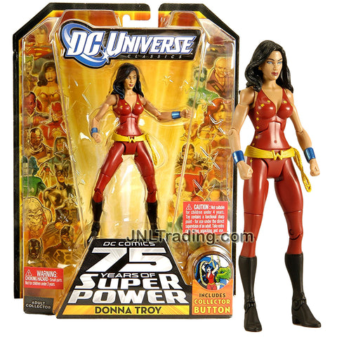 Mattel Year 2009 DC Universe Wave 13 Classics Series 6 Inch Tall Figure #7 - DONNA TROY with Trigon's Head and Lower Torso Plus Bonus Collector Pin
