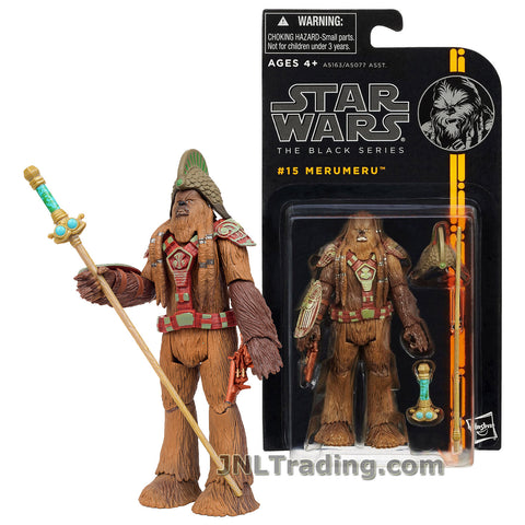 Star Wars Year 2013 The Black Series 4-1/2 Inch Tall Action Figure #15 - MERUMERU with Helmet, Blaster and Battle Staff with Removable Handle