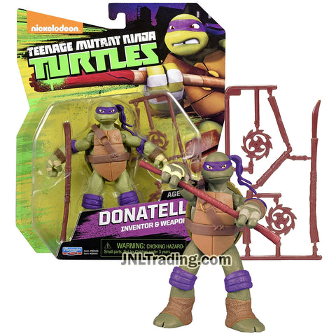 Year 2015 Teenage Mutant Ninja Turtles TMNT 5 Inch Tall Figure - Inventor and Weaponeer DONATELLO with Bo Staff, Naginata, Triple Stick and Shuriken
