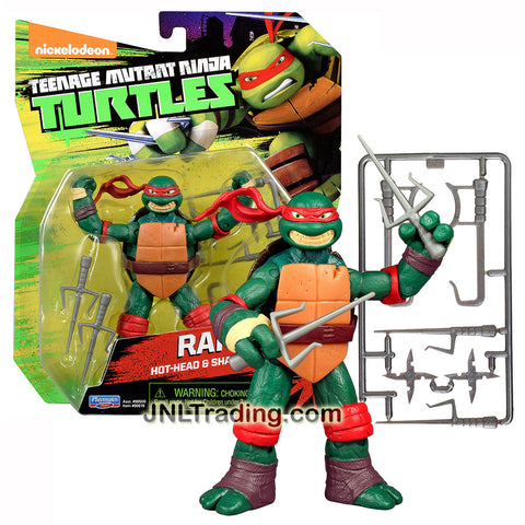 Playmates Year 2015 Teenage Mutant Ninja Turtles 4 Inch Tall Figure - Hot Head & Sharp Sai Expert RAPHAEL with Sais, Hook Sword and Shuriken Stars