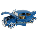 Maisto Special Edition Series 1:18 Scale Die Cast Car - Blue 1955 VOLKSWAGEN KAFER-BEETLE w/ Display Base (Dimension: 9" x 3-1/2" x 3")
