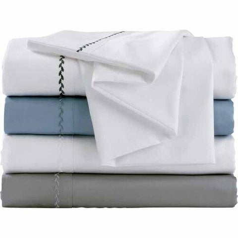 NEW Full 100% Egyptian White Cotton Sheet Set Thread 500 Count Embroidered Hem