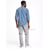 Old Navy Men's Stylist Slim-Fit Twill Blue Traveler Comfortable Shirt