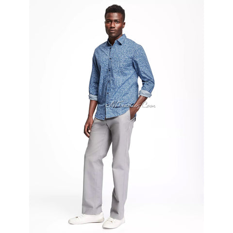 Old Navy Men's Stylist Slim-Fit Twill Blue Traveler Comfortable Shirt JNL Trading Old Navy Men's Stylist Slim-Fit Twill Blue Traveler Comfortable Shirt JNL Trading