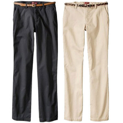 NWT Merona Women Belted Washed Stretch Chino Pant Fit 1 below waist relaxed hip
