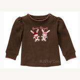 NWT GYMBOREE Cute Pink Brown Girl Snow Angels Bunny T-Shirt Tee Long Thermal Tee