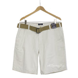 NAUTICA men's Classic 100% Cotton Twill Soft Belted Flat Front Chino Shorts