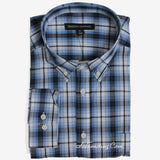 Tricots St. Raphael Men's 100% Cotton Woven Long Sleeve Plaid Shirt