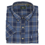 GH Bass Rock River Texture Men's Short Sleeve Plaid 100% Cotton Shirt