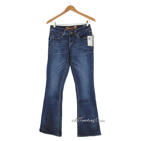 SEVEN 7 Women's Boot Cut Denim Bling Pocket Giza Blue Jeans Pants – JNL  Trading