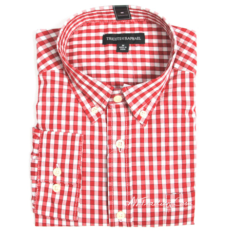 Tricots St. Raphael Men's 100% Cotton Woven Long Sleeve Plaid Shirt ...