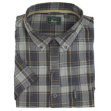 GH Bass Rock River Texture Men's Short Sleeve Plaid 100% Cotton Shirt