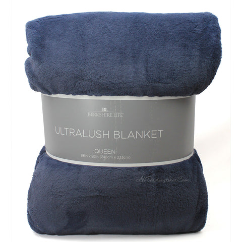 Berkshire Life Ultralush Velvety Soft Plush Warmest Blanket Blue (Queen/King)