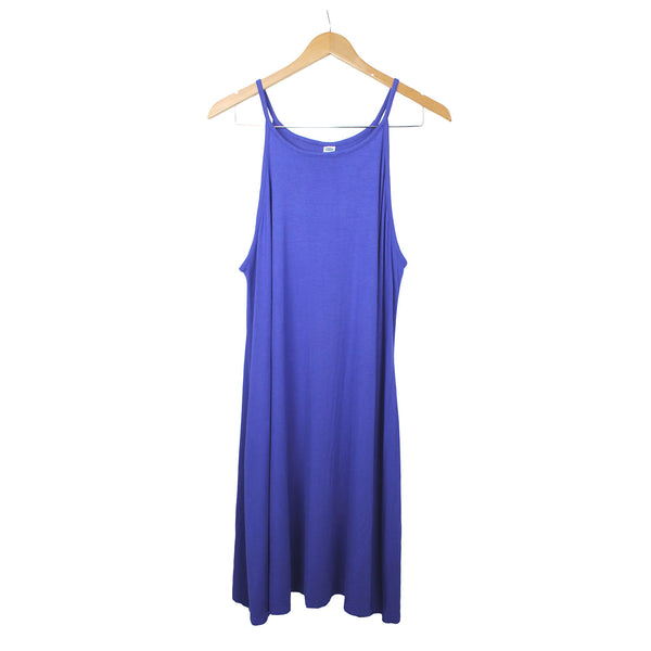 Old Navy Solid Blue Knit Spaghetti Strap Cute Summer Midi Dress