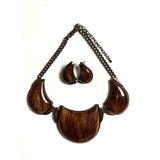 Women Bib Style Necklace & Earrings Chunky Cresent Resin Jewelry Set #10